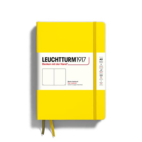 LEUCHTTURM1917 344801 Notebook Medium (A5), 249 numbered pages, plain, citron