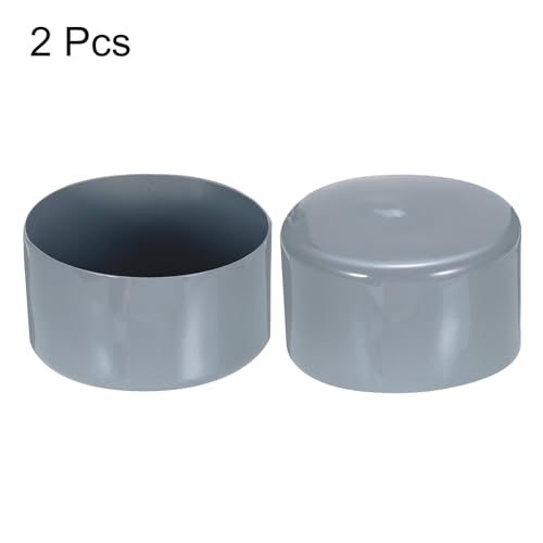 Image of uxcell 2pcs Rubber End Caps 75mm ID Vinyl Round Tube Bolt Cap Cover Screw Thread Protectors Grey, 50mm Height