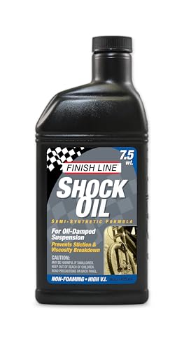 Finish Line 7.5wt Suspension Shock Oil &ndash; Premium Semi-Synthetic Non-Foaming Fluid for All Bicycle...