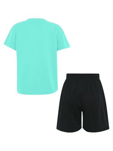 TiaoBug Kids Boys Athletic Clothes Moisturewicking Tracksuit Quickdry Tshirt Shorts Set For Soccer Cycling4
