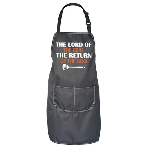 JNIAP Master of the Grill Gift Lord of the Grill The Return of the BBQ Apron BBQ King Gift, The Lord of the Grill Apron, One Size Fits All