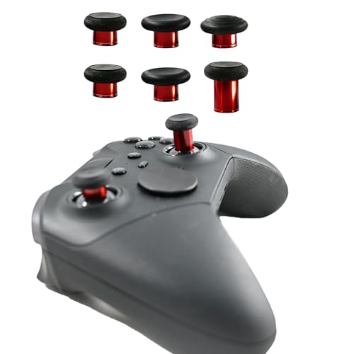 Image of 6 in 1 Metal Thumbsticks Replacement for Xbox Elite Series 2 Controllers, Thumbsticks for Elite Series 2 Core Controllers, Elite Series 2 Controller Replacement Thumbsticks,Red