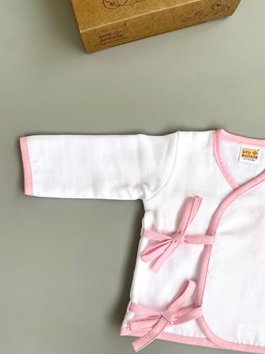 Image of Baby Relaxed Fit Double Muslin Cotton Full Sleeve Tops (Pack of 4) (LSBFST-0001 Assorted1 S3-6Months)