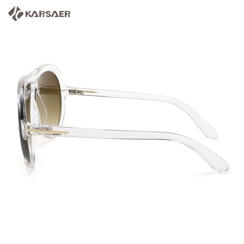 Image of Karsaer Oversized Vintage Aviator Sunglasses for Men Women?Big Retro Round Aviator Sunglasses K7132