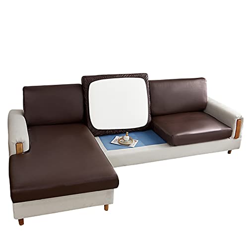 Housse de coussin de canapé extensible imperméable 4 places café