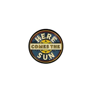 Half Moon Bay The Beatles – Here Comes the Sun – Multicolor 1.5 x 1.5 Inch Zinc Alloy/Enamel Round Brooch Lapel Pin, PBADBTS01 - Les Beatles, Paul McCartney, John Lennon, RIngo Starr, George Harrison