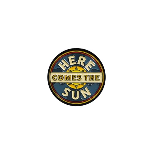 Half Moon Bay The Beatles – Here Comes the Sun – Multicolor 1.5 x 1.5 Inch Zinc Alloy/Enamel Round Brooch Lapel Pin, PBADBTS01 - Les Beatles, Paul McCartney, John Lennon, RIngo Starr, George Harrison Half Moon Bay The Beatles - Here Comes the Sun - Multicolor 1.5 x 1.5 Inch Zinc Alloy/Enamel Round Brooch Lapel Pin, PBADBTS01
