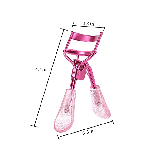 Uranian Curvadores de Cílios Curvador de Cílios Rosa com 2 Almofadas de Recarga de Silicone com Alça