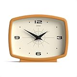 JONES CLOCKS® Film orologio da mensola | Design rettangolare rétro | Giallo senape | Unisce stile metà secolo e finitura moderna, perfetto per mensola, tavolo, camino o comodino