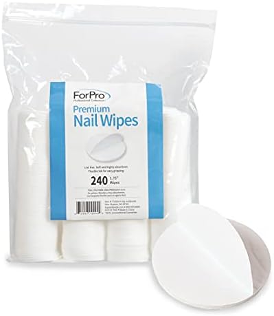 ForPro Professional Collection Premium Nail Wipes, Lint-Free Cotton Nail Wipes for Removing Nail Polish, 1.75”, 240-Count