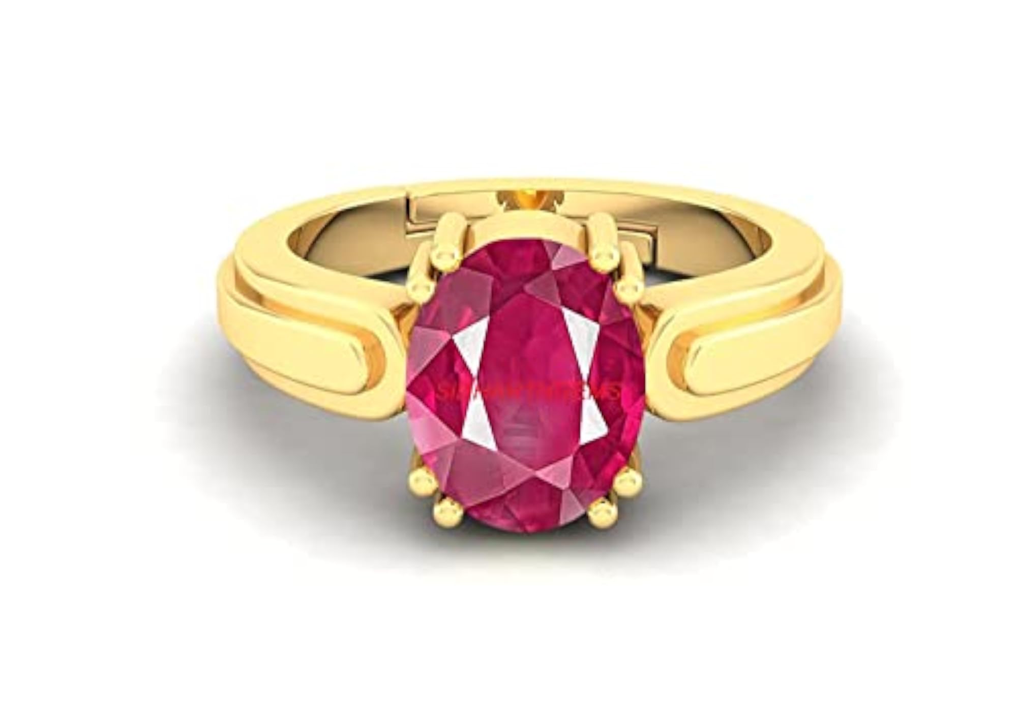 A+ Quality Natural Burma Ruby Adjustable Gold Ring, Unisex