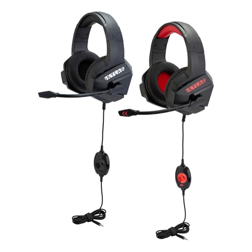 Image of Egghead Skylab Gaming & Multimedia Headset with Inline Volume Control, Mic Mute, 6.5-Foot Braided Cord, Memory Foam Leatherette Cushions, and Omni-Directional Mic, Pack of 10