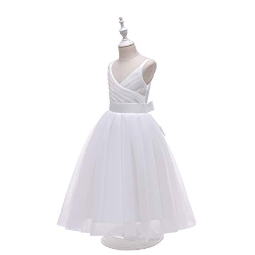 Image of Glamulice Flower Girls Spaghetti Strap Tulle Dress Long A Line Wedding Pageant Dresses Princess Birthday Party Ball Gown