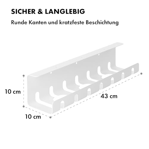 Scanfield Kabelkanal, Schreibtisch Kabelhalter, 2er-Set Metall-Kabelkanal Unter Schreibtisch, Maximiert den Luftstrom, Stabiles Kabelmanagement für Wand, TV-, PC- & Fernsehkabel