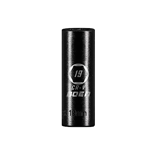 Image of Mr. wintek 1/2" Drive Deep Impact Socket, 19mm Metric Socket, Cr-V Steel