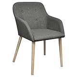Couleur : gris clair Générique Chaises à Manger Lot de 2 Gris Clair Tissu et chêne Massif,Meubles, Fauteuils et chaises, Chaises de Cuisine, Gris (Poids 14.26KG)