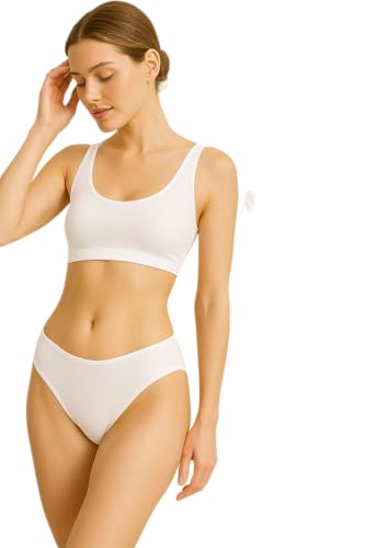 Slip blanc femme coton sous-vêtement respirant lot de 3 culottes