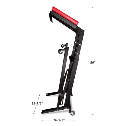 Image of Performance Tool W85038 High Top Adjustable Creeper to Work On Vehicles, Black /Red, 45-66-inch Height