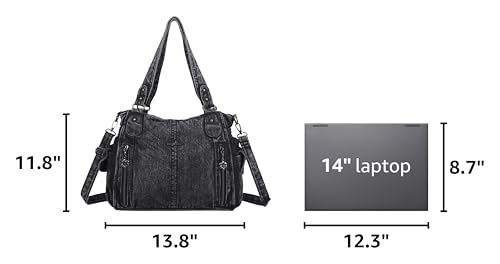Image of Angel Kiss Handbags for Womens Top-Handle Hobo Purse Roomy Casual Shoulder Bags PU Tote Satchel Purse for Women