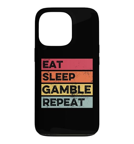 Retro Eat Sleep Gamble Repeat Funny Casino �M�����u�� �|�[�J�[ �X�}�z�P�[�X iPhone 13 Pro �p