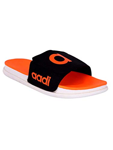 Image of AADI Men's Synthetic Leather Daily Casual Sliders /Flip Flop & Slippers