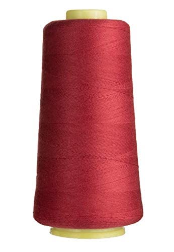 Bobbiny Sewing Thread Pack of 2 Red (4000 Meter Per Spool) Spools Cones Rolls for Stitching, Sewing, Tassel Making, Embroidery, Crafts, Shiny Soft Thread spools and Other Project