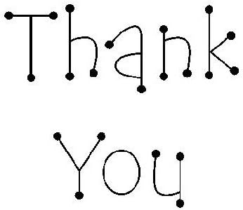 Art Stamps 7026A Dot Thank You Stamp, Black