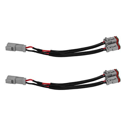 Lonrtesw Adaptador de Enchufe de 2 Deutsch DT DTP con Cables Tipo y para Conectores de Reequipamiento de Luz de Trabajo de Vaina LED ArnéS de Cableado