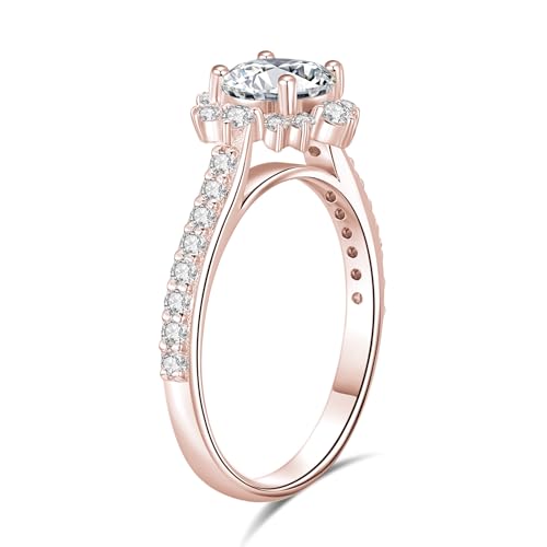 1.7 Carat (ctw) Round Cut Moissanite Bridal Sets Wedding Engagement Ring Sets for Women, White Gold Wedding Band Engagement Rings, Customizable Sterling Silver, 10k gold, 14k gold, 18k gold3