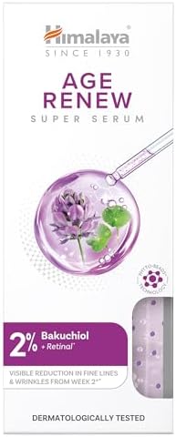 Himalaya Super Serum Age-Renew - Sérum hidratante antiedad con retinal, bakuchiol y escualano, mejorar la firmeza y dejar la piel más suave y de aspecto juvenil, 30ml