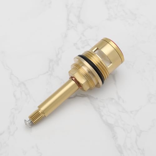 LT Easiyl BSP 3/4 Zoll Rotmessing-Wasserhahn-Ventilkartusche für Dusche Und Badewanne Vierteldrehung 20 Zähne Keramik-Wasserhahnkartusche für Küchen Waschräume (Öffnen Im Uhrzeigersinn)