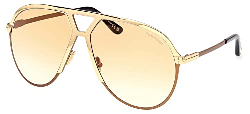Tom Ford XAVIER FT 1060 Shiny Gold/Brown Shaded 64/14/135 men Sunglasses