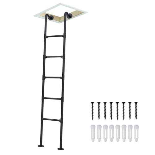Escabeau en fer forgé noir de 1,5m pour lit mezzanine et mezzanine