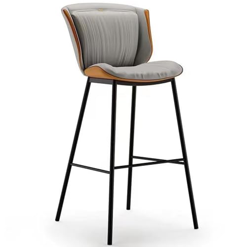 RCGNR Taburete De Cocina, Sillas De Bar con Respaldo, Sillas Altas con ReposapiéS, Respaldo ErgonóMico, Patas De Metal, Silla De Comedor para Cocina Y Desayuno H,65cm