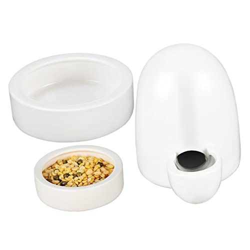 SUPVOX 3-Piece Ceramic Small Pet Feeder Water Dispenser Set for Hamsters Gerbils Mice