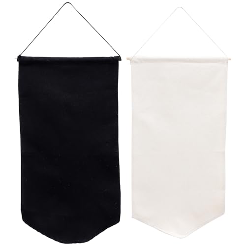 LIOOBO 2個 バッジ収納ディスプレイペンダント ポリエステル綿 ブラック ベージュ ブローチ収納用 壁掛けラペルピンバッジフラッグ