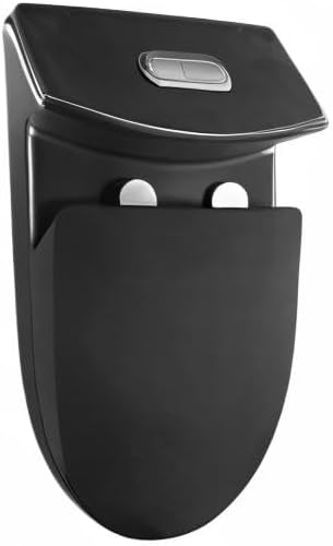 Inodoro monobloque alargado WinZo WZ5040B de alta eficiencia con doble descarga (1,1/1,6 GPF) y asiento suave de cierre, color negro mate miniatura 8