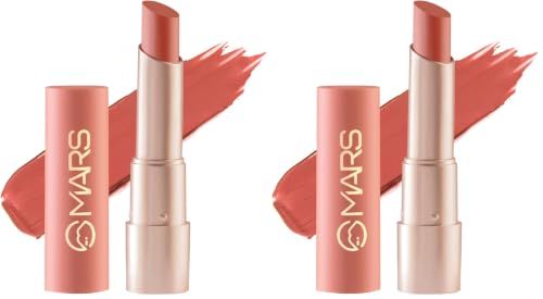 Image of MARS Creamy Matte Long Lasting Lipstick for Women | Creamy Lipstick | Single Swipe Application | Smooth & Light Weight (3.2 gm) (19-Trippy Tap) (Pack of 2)