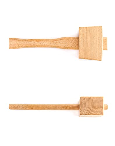 QWORK Beech Wood Carpenter Mallet
