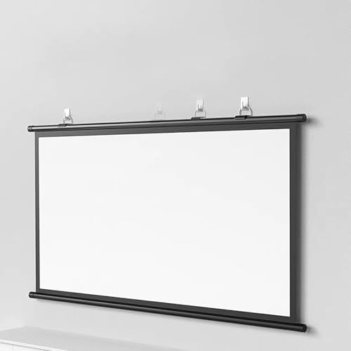 Pantalla manual para proyector 60" 16:9 blanco y metal