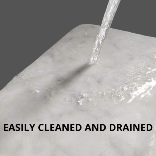 Kc Kullicraft Home Basics Multi-Purpose Pastry Marble Tray Cutting Board Slab With Non-Slip Feet For Stability & Scratch Protection For Countertop. Easy To Clean,Trivet (8X12) #TOP5