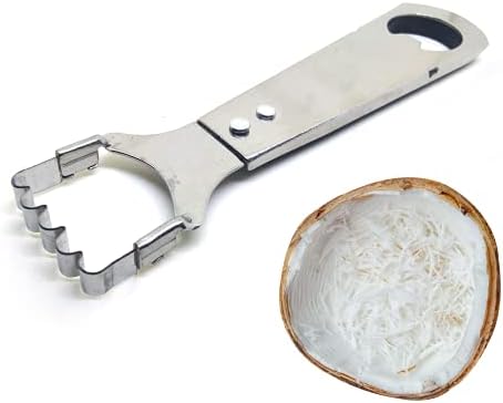 Mooninja Coconut Grater Fish Scaler Remover Cheese Scraper Hand Coconut Meat Removal Shredder Blade Manual Machine Stainless Steel For Gadgets Cooking Kitchen Knife Food Grinder Tools S Series (No.5)