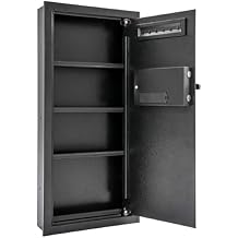 Hidden Wall Safe 31.5" Tall Wall-mounted Safe with Keys, Electronic Keypad and handle, security safe for Money, Jewelry, Passport, Document-Battery-Powered