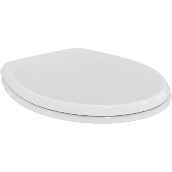 Ideal Standard Eurovit Universal Oval Toilet Seat for Standard Toilet | Universal toilet seat with robust stainless steel hin