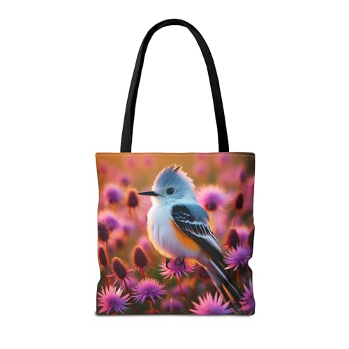 Premium Tote Bag with Reinforced Stitching - Scissor-Tailed Flycatcher in Blazing Stars, Oklahoma2