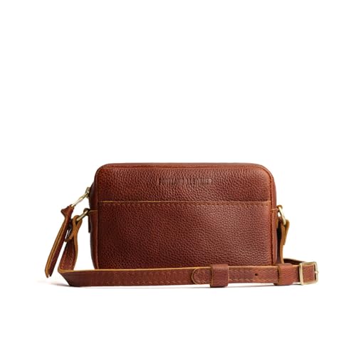 Portland Leather Goods Small Camera Bag Purse for Women – Handmade from the Finest Full-Grain Hides – Features Interior & Exterior Pockets & Adjustable Strap – Nutmeg