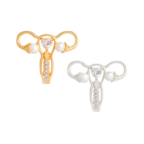 Image of Uterus Pin Medical Obgyn Pins Stethoscope Brooch Medicine Symbol Lung Brooch for Gynecologist Medical Doctors Nurse Gifts Jewelry