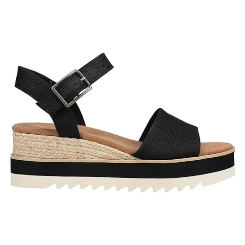 Platform Wedge Sandals for Women Open Toe Buckle Espadrilles Casual Ankle Sandals Summer Dressy Strap Sandals4