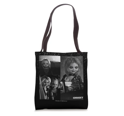 Chucky And Tiffany Black And White Horror Couple Style Tote Bag