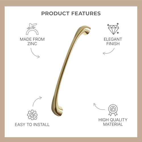 Image of LAPO 6 Inch Cabinet Handles for Drawer, Designed for Kitchen Units, Comfortable Grip Feel, Easy Installation, Smooth Handling Experience, Hole to Hole Size 13.2 cm (Antique Gold, Pack of 3)